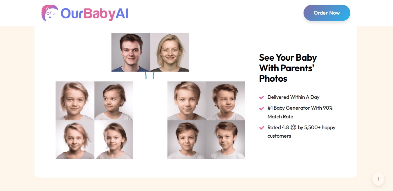 Ourbaby service for future baby face generator